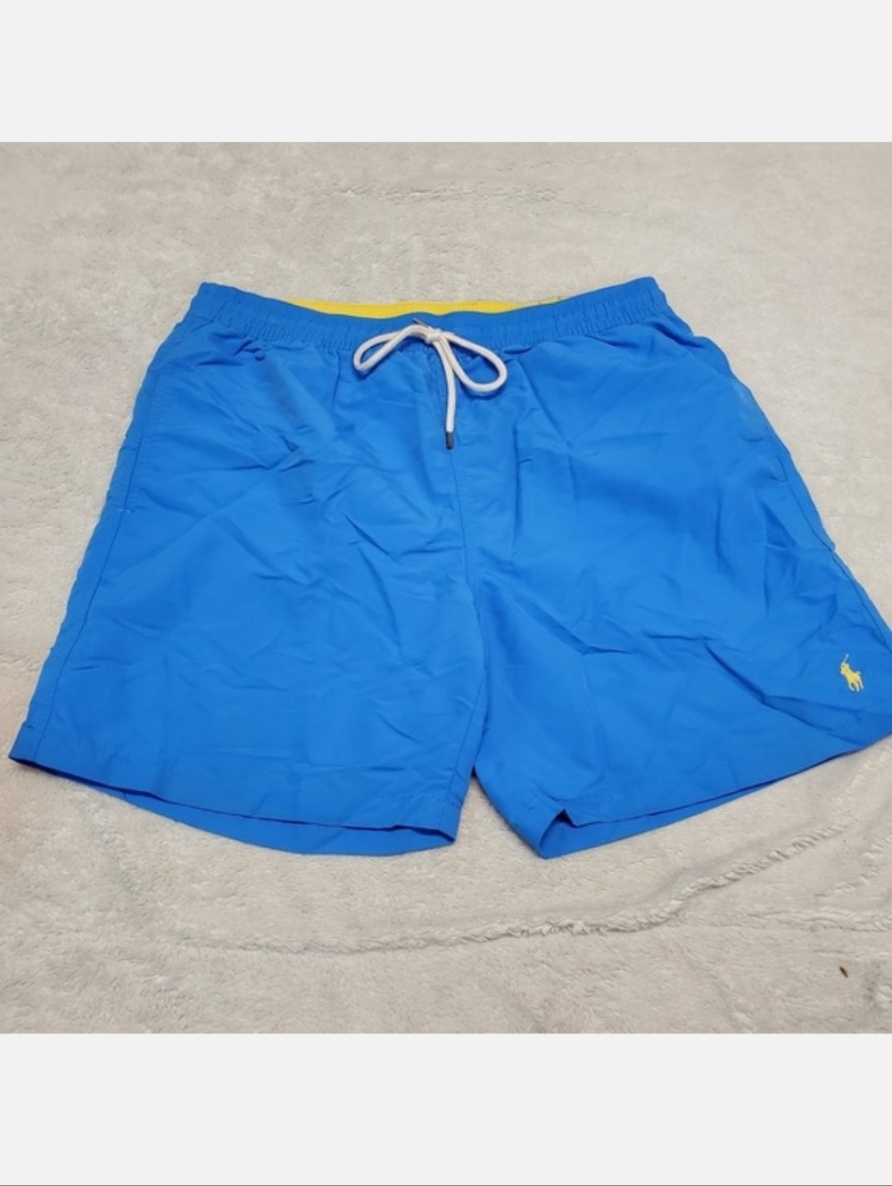 Polo Ralph Lauren Blue Yellow Swimsuit Swim Trunks Men XL‎ Casual Summer Beach